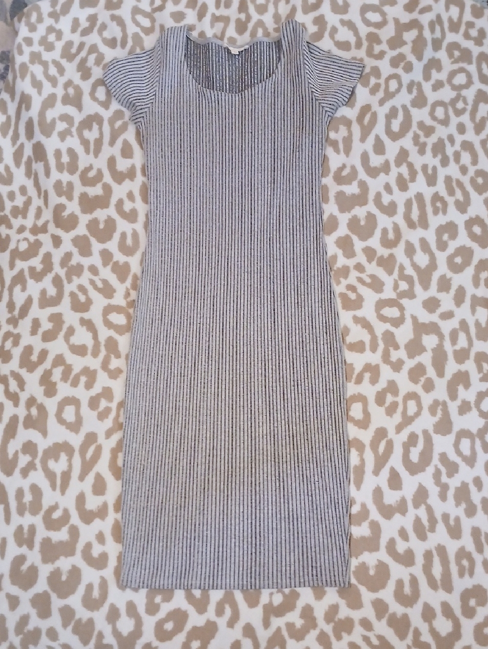 Rolla Coster Black & White Ribbed Midi Dress